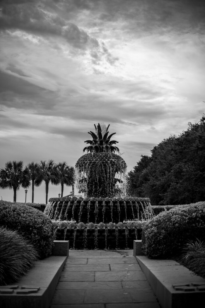 Pineapple Fountain in Waterfront Park in Charleston, South Carolina.